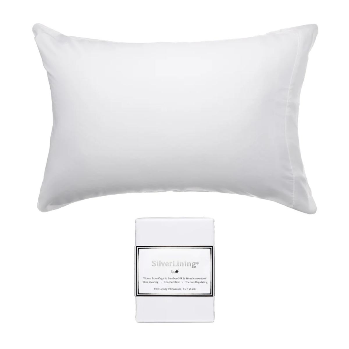 silver lining bamboo silk pillow