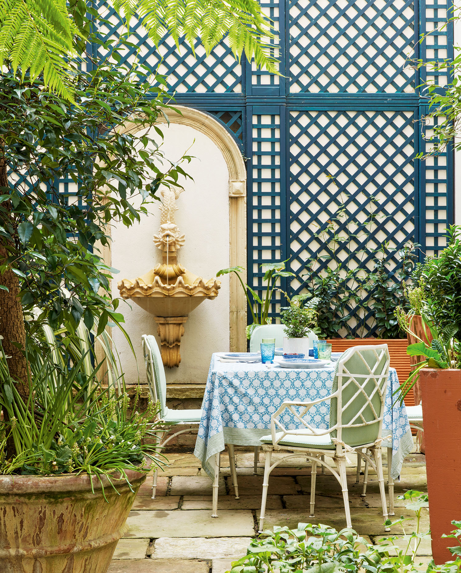 Winter flat outdoor space garden