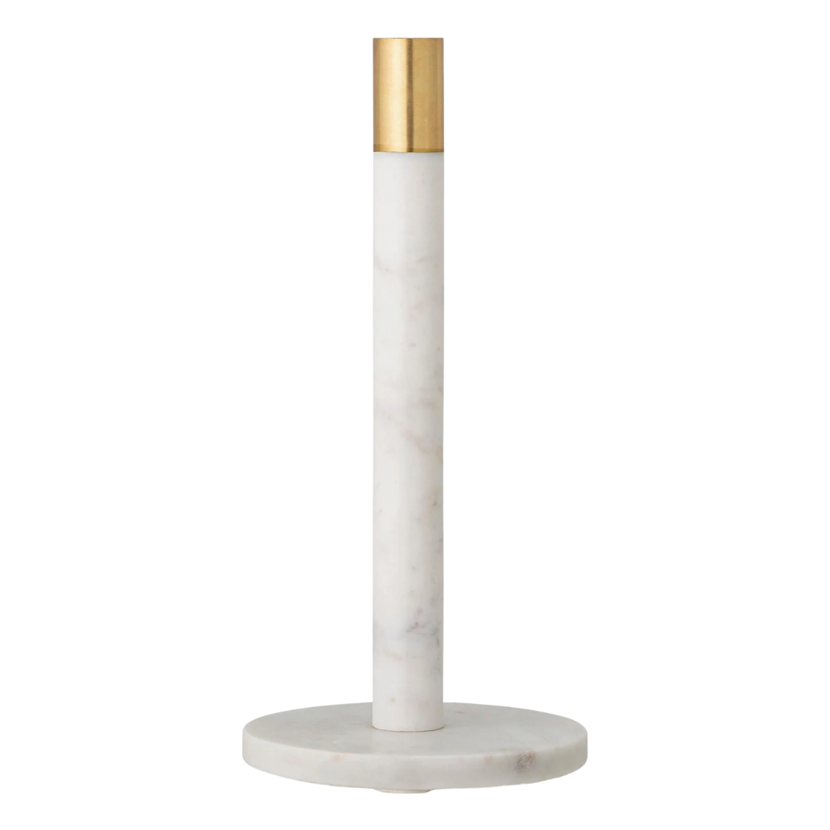 a marble and gold kitchen roll holder