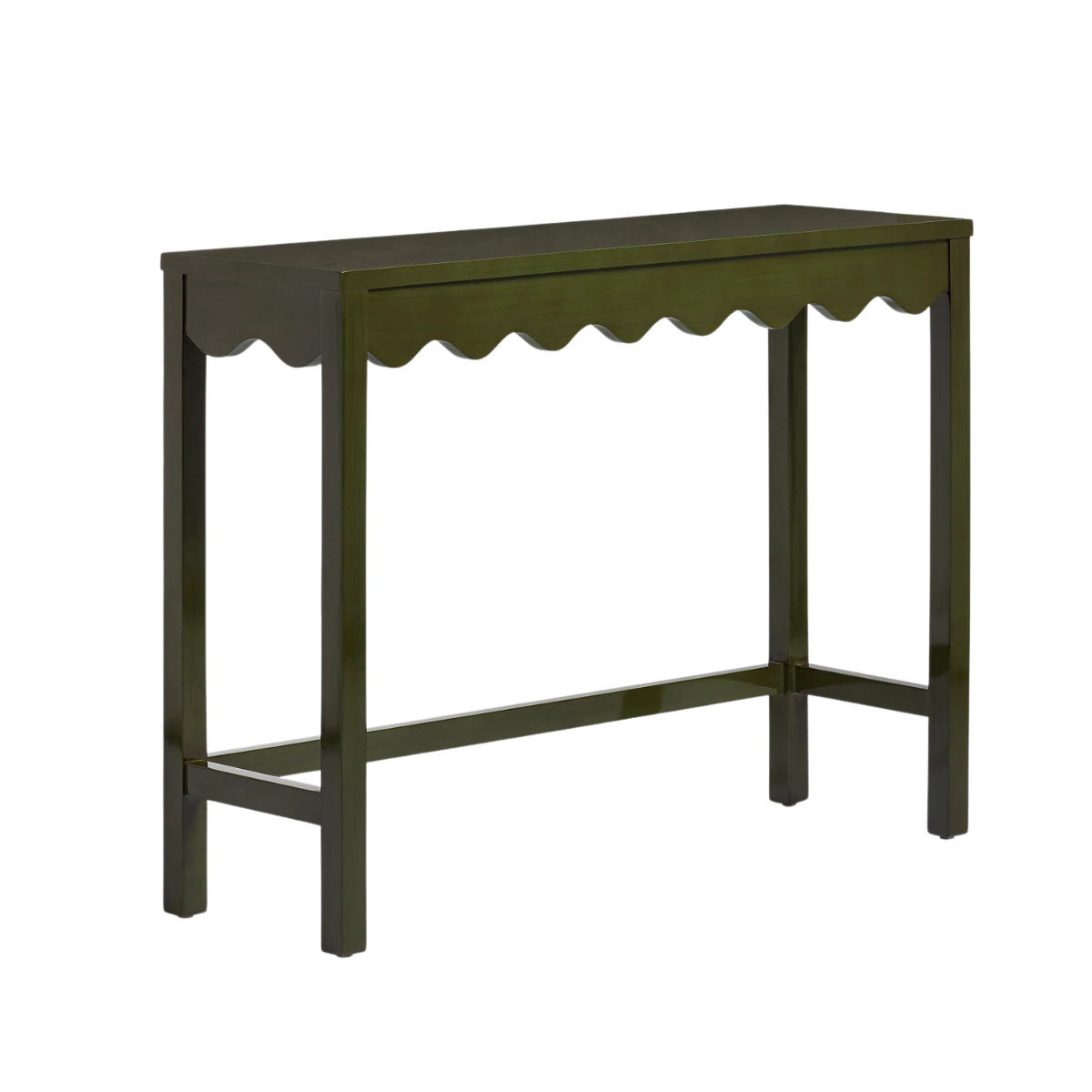 green scallop console