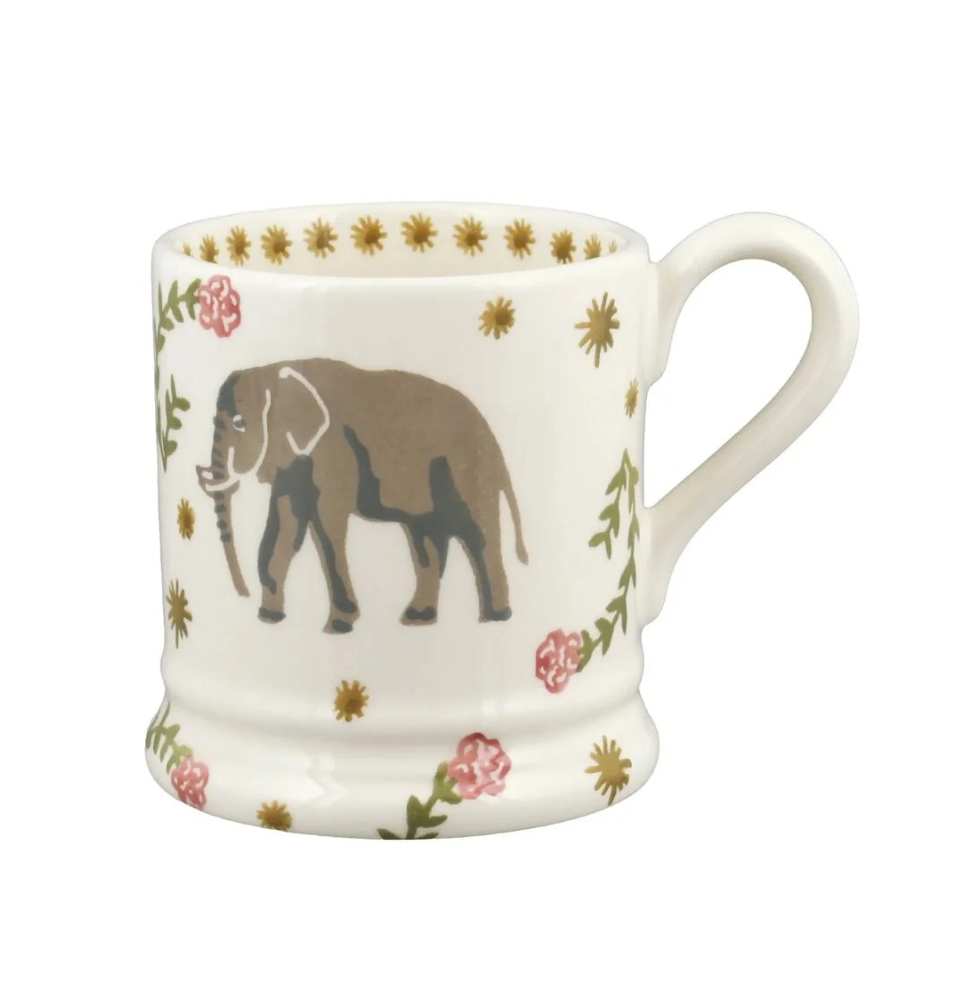 Emma Bridgewater Elizabeth Scarlett Elephant 1/2 Pint Mug Gift Boxed pictured on a white background