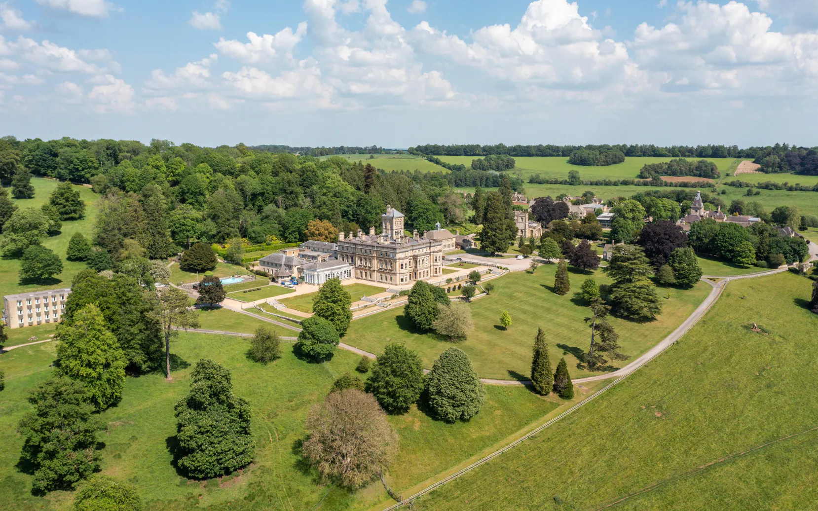 rendcomb park estate cotswolds pictured from above