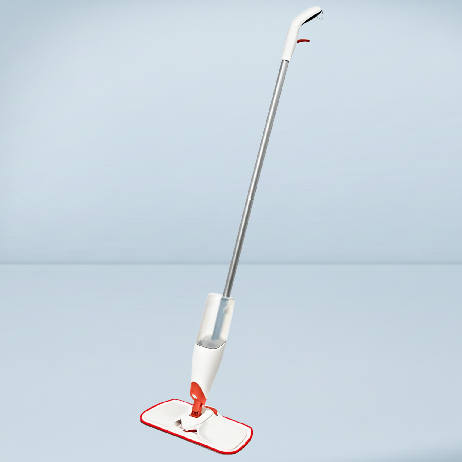 a white and red oxo good grips steam mop