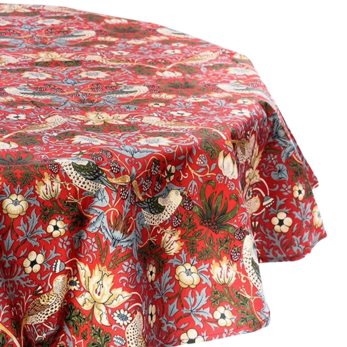 red william morris strawberry thief tablecloth
