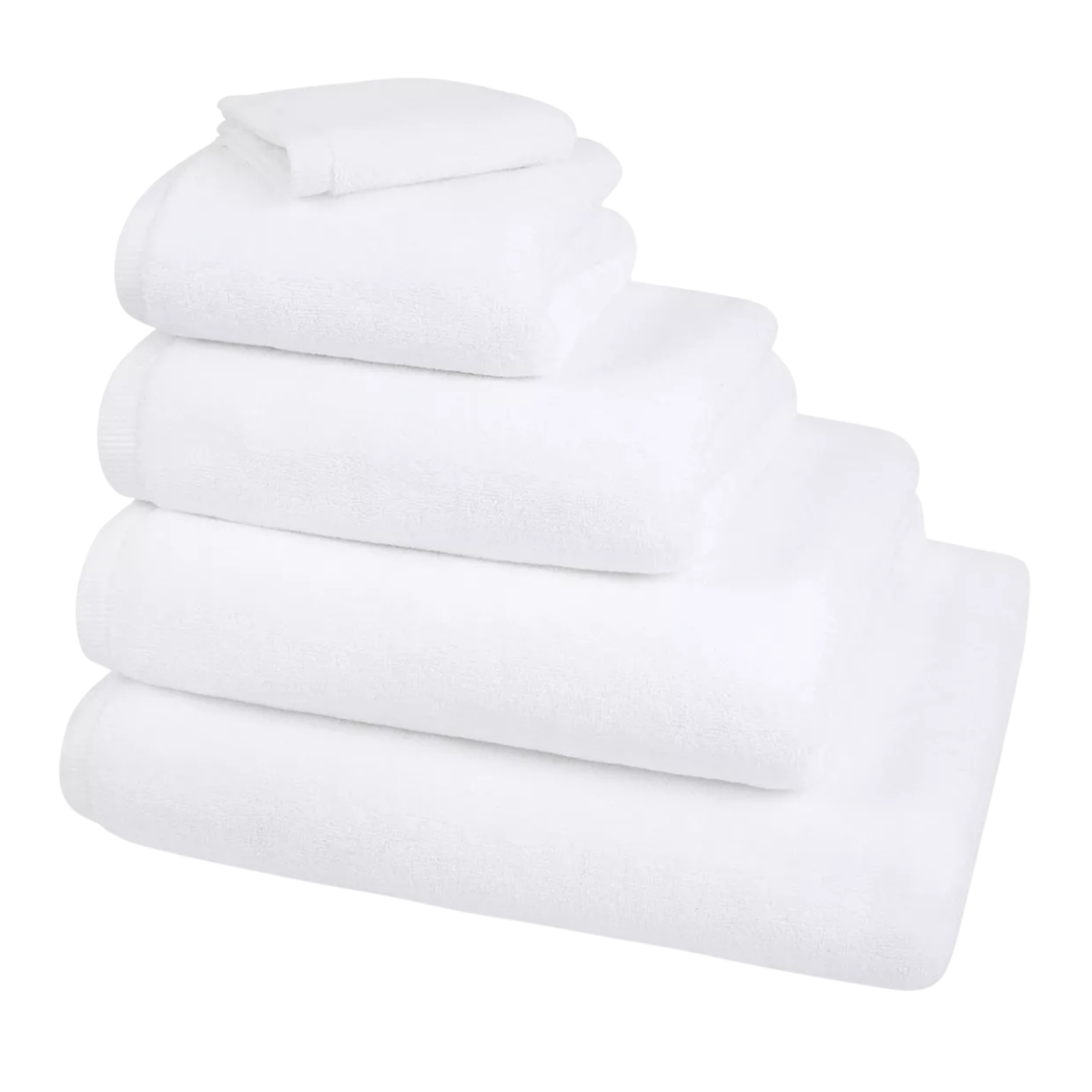 a pile of white cotton towels