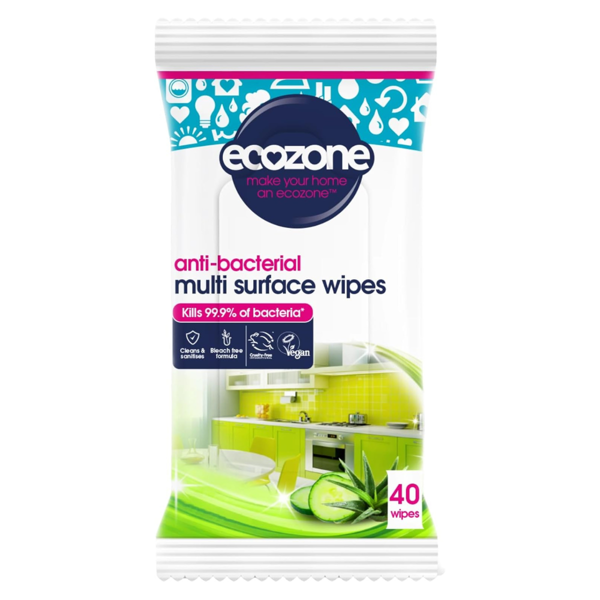 EcoZone Anti-Bacterial Multi-Surface Wipes