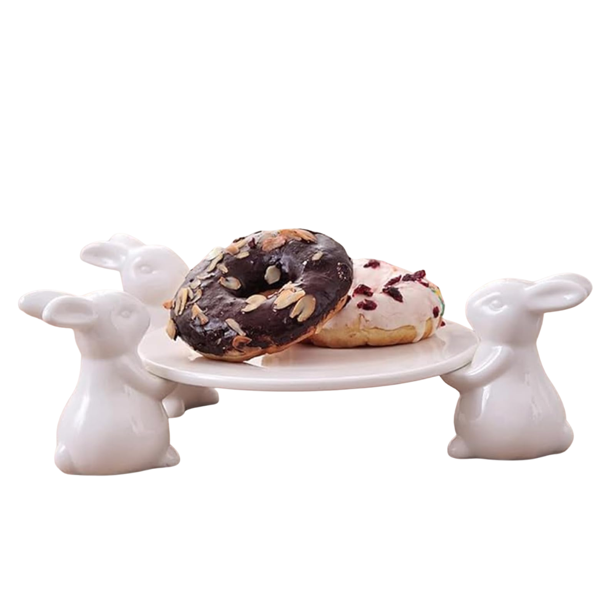 white bunny serving plate