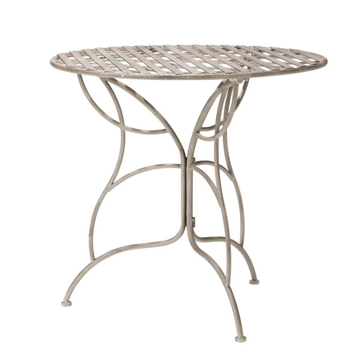 a white distressed metal bistro table