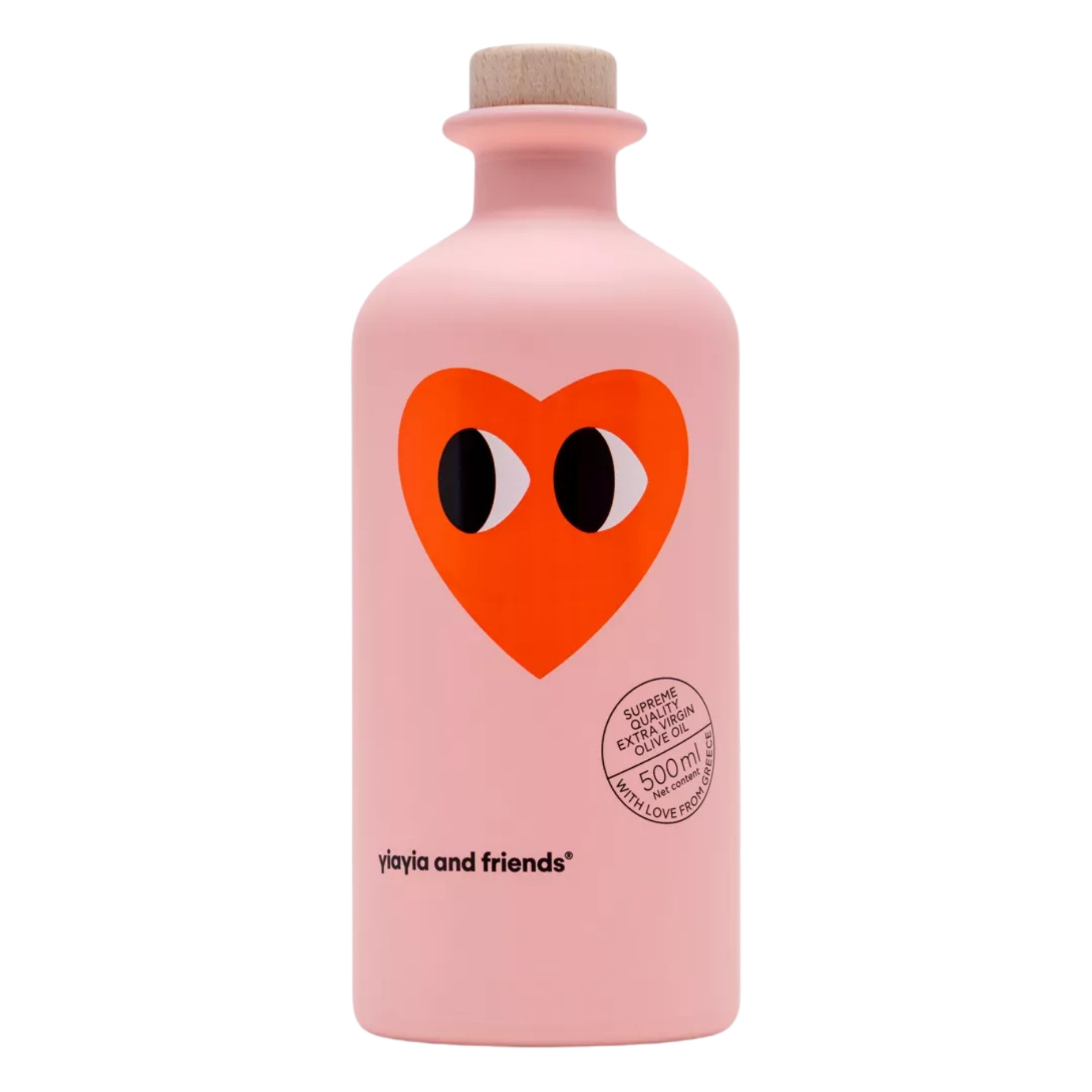 Yiayia and Friends extra-virgin olive oil 500ml pictured in pink