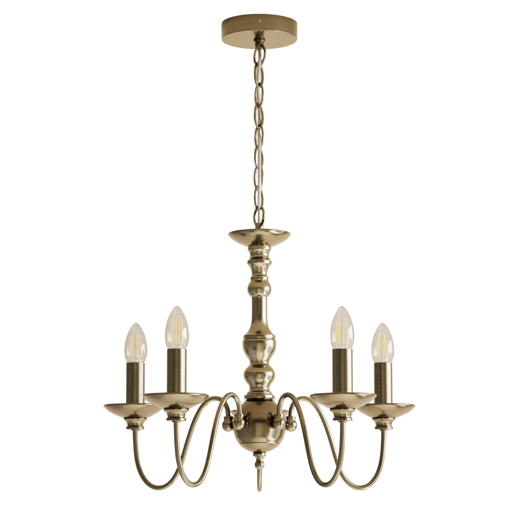 A GOLD CANDLE CHANDELIER