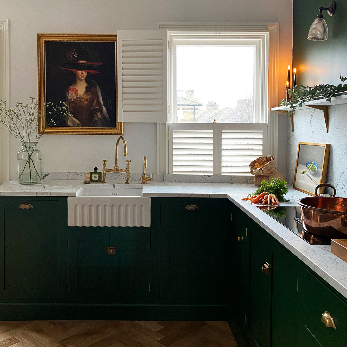 Forest green kitchen