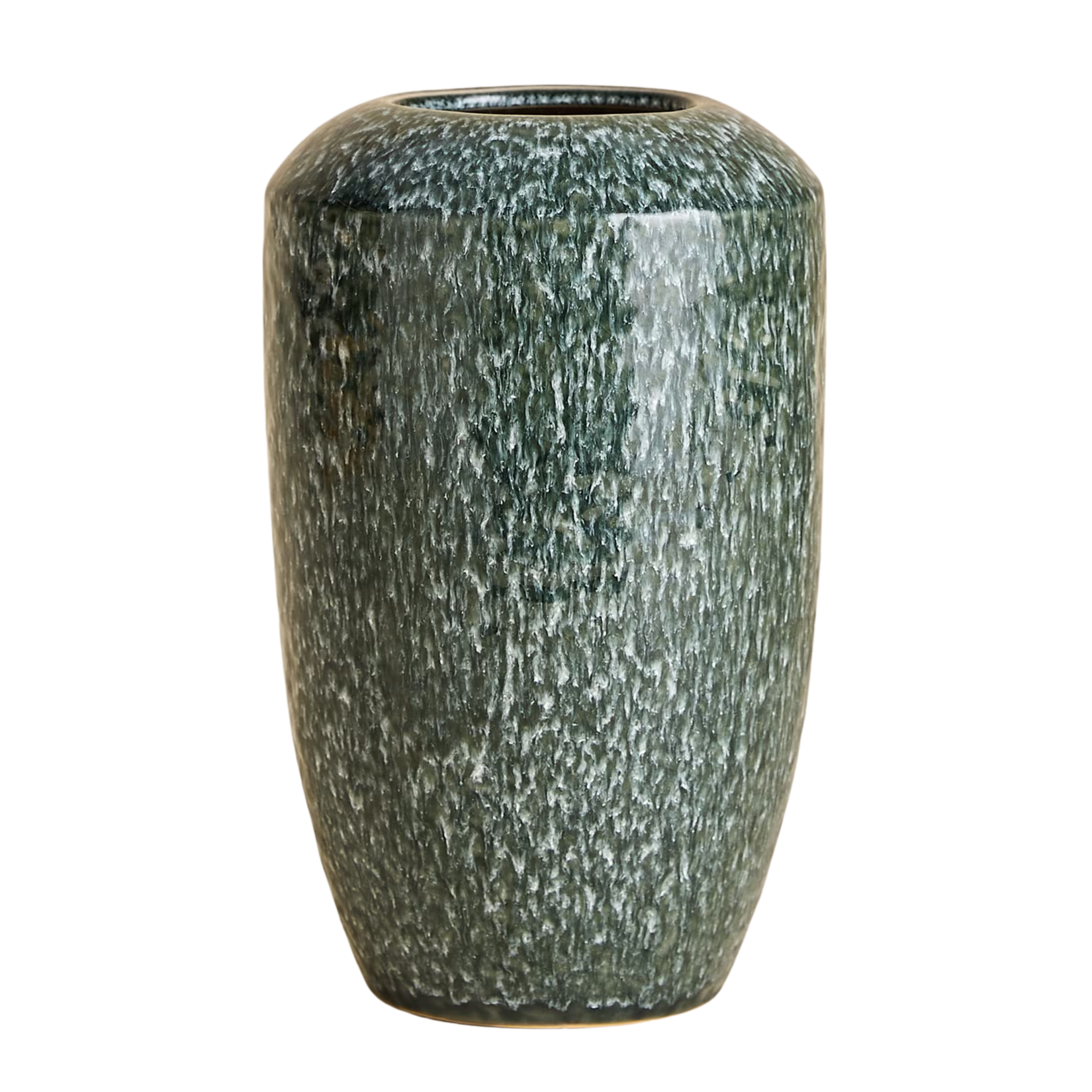 DARK GREEN SPECKLED VASE