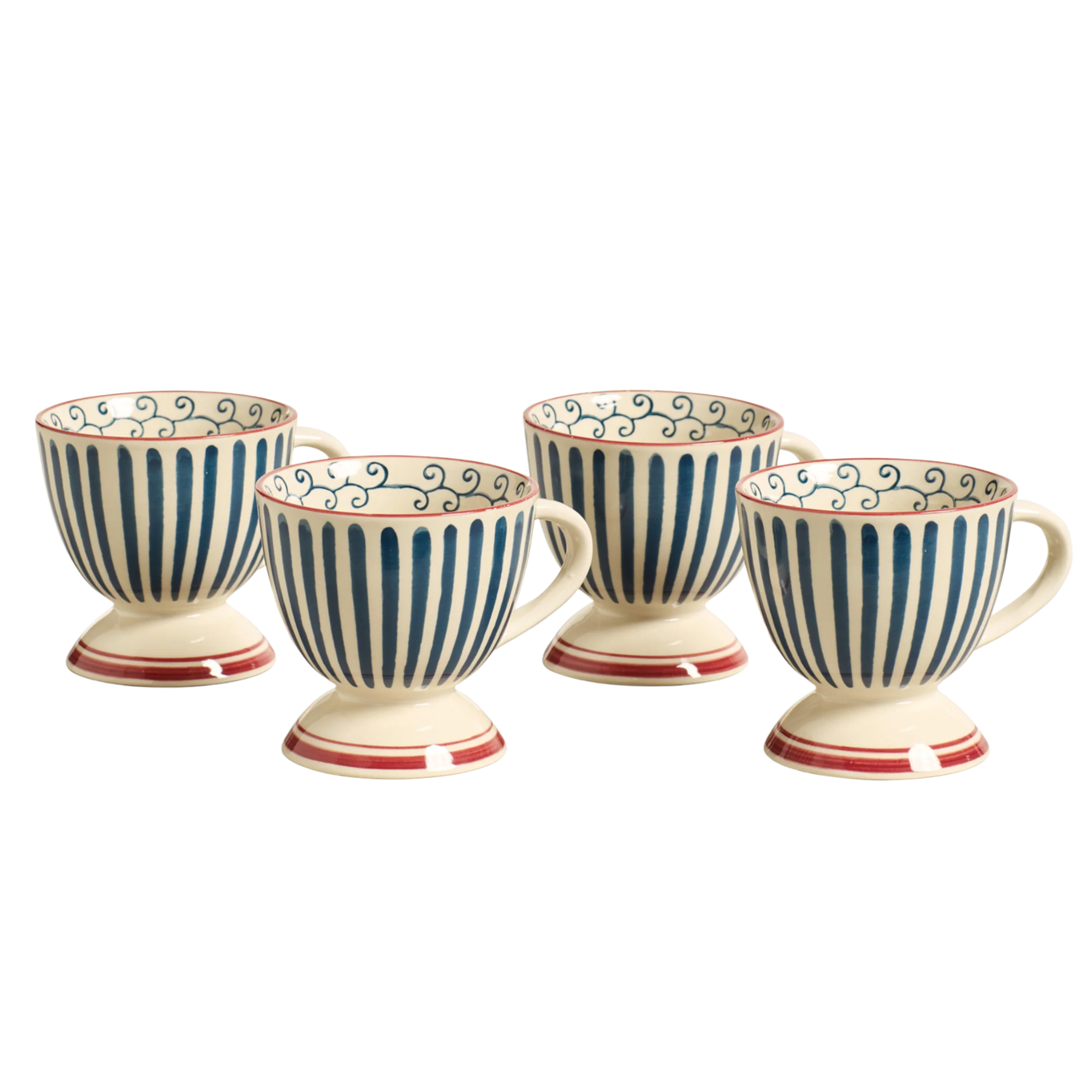 4 STRIPED MUGS