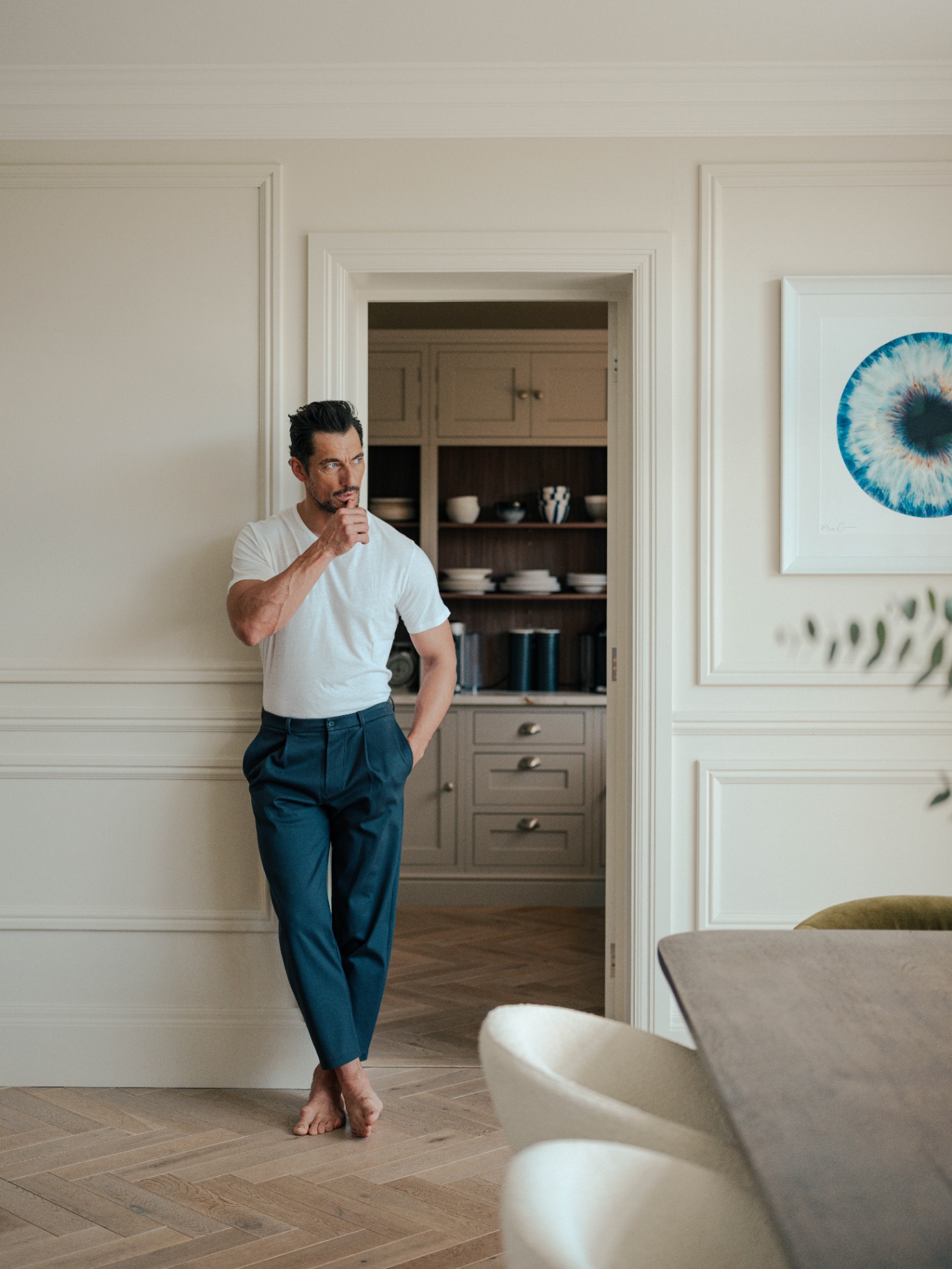 David Gandy pictured in his newly interior designed home in Richmond 