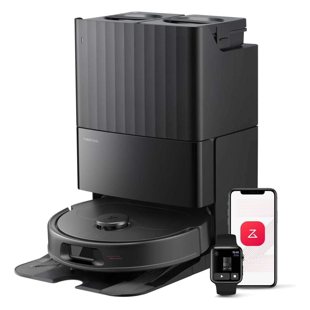 black robot vacuum cleaner