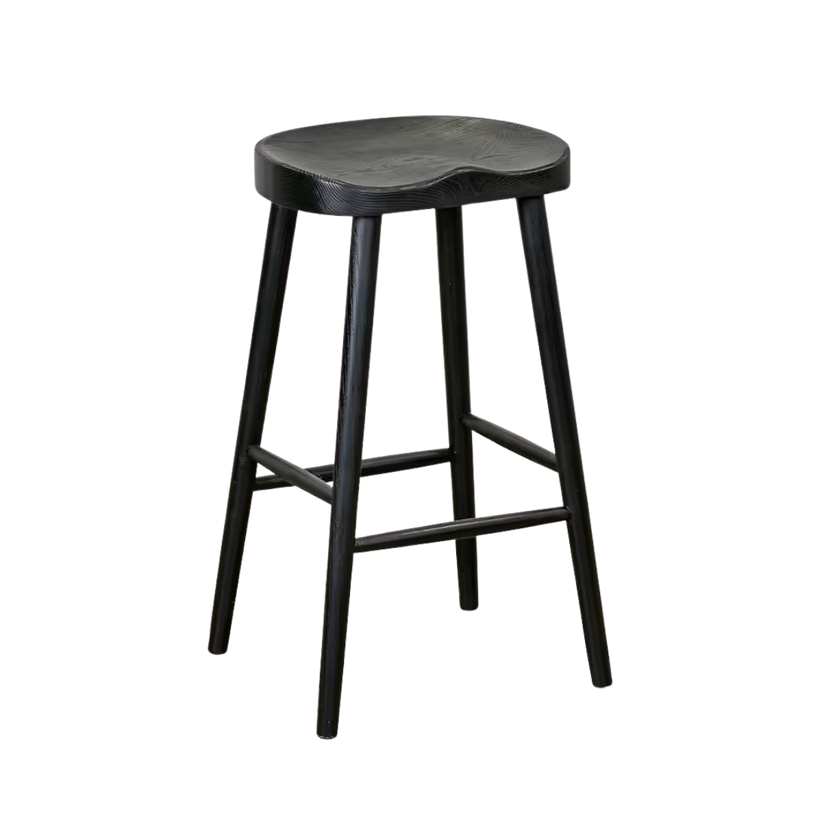 black wooden bar stool