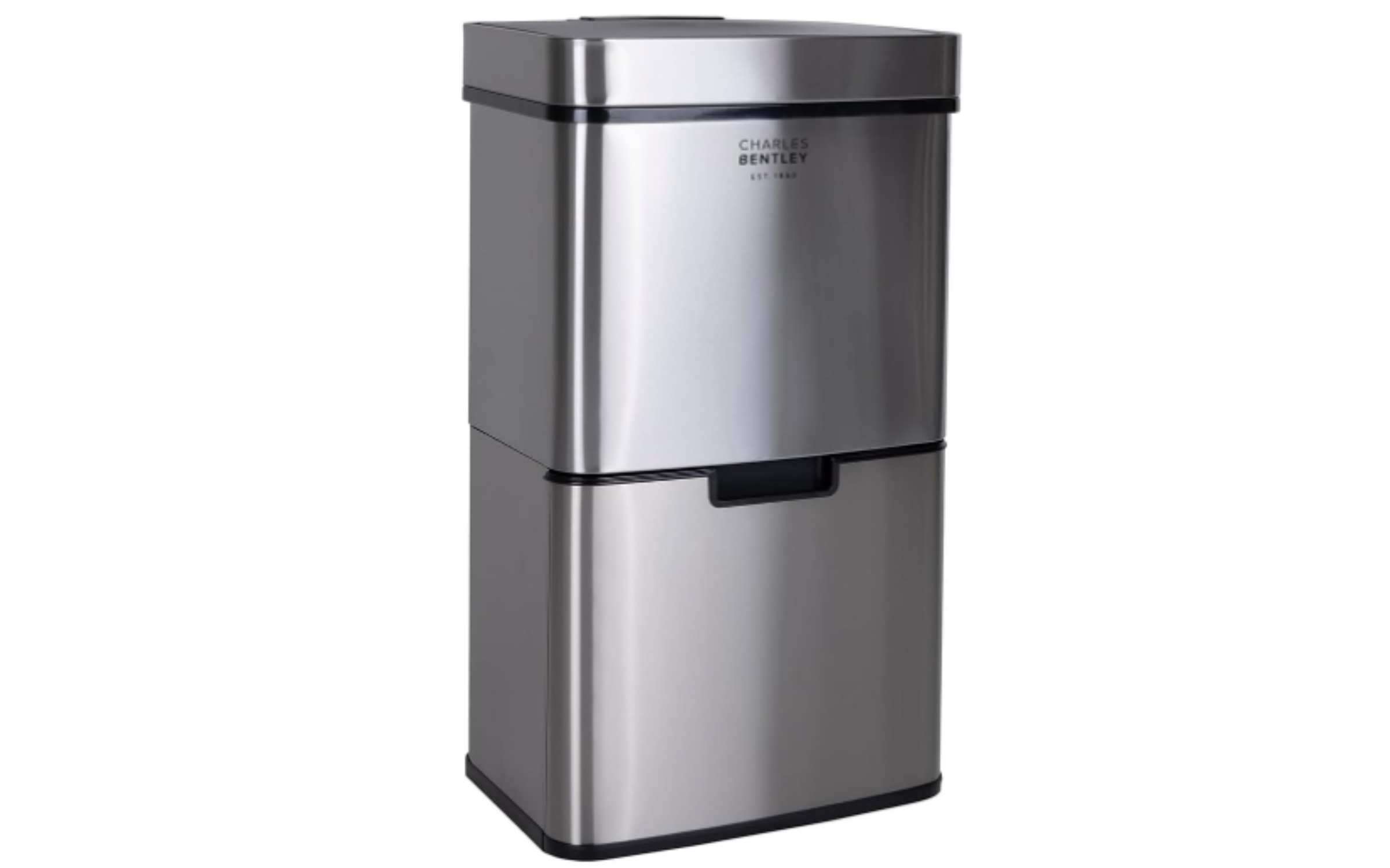 Charles Bentley Kitchen Bin in silver on a white background