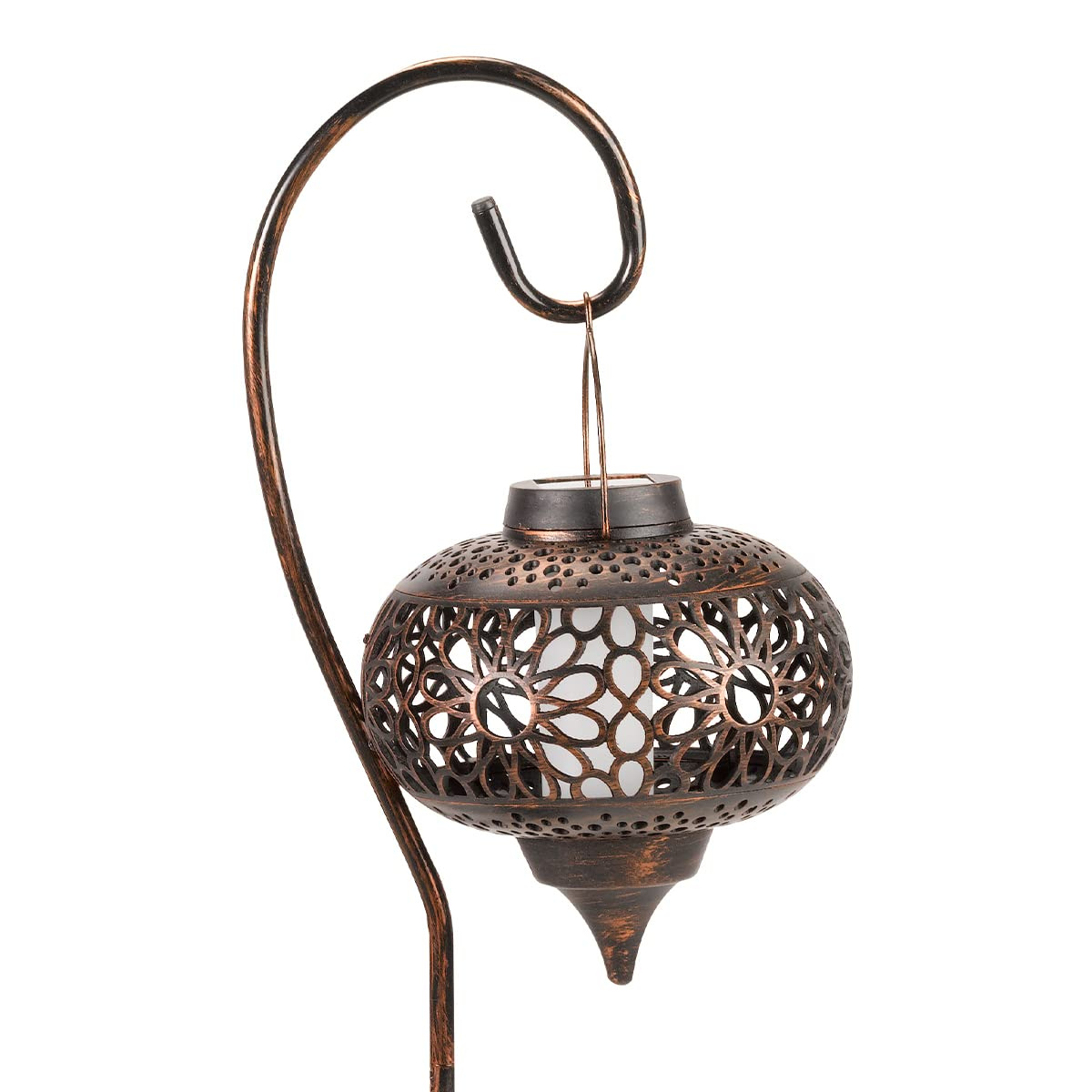 a stake Moroccan inspired solar lamp