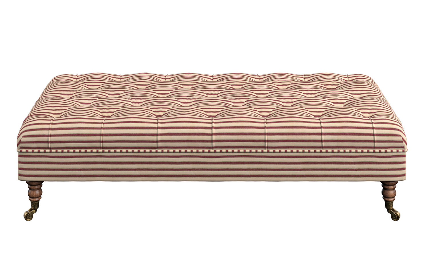 Rowen and Wren Elbert ottoman in Heritage red stripe