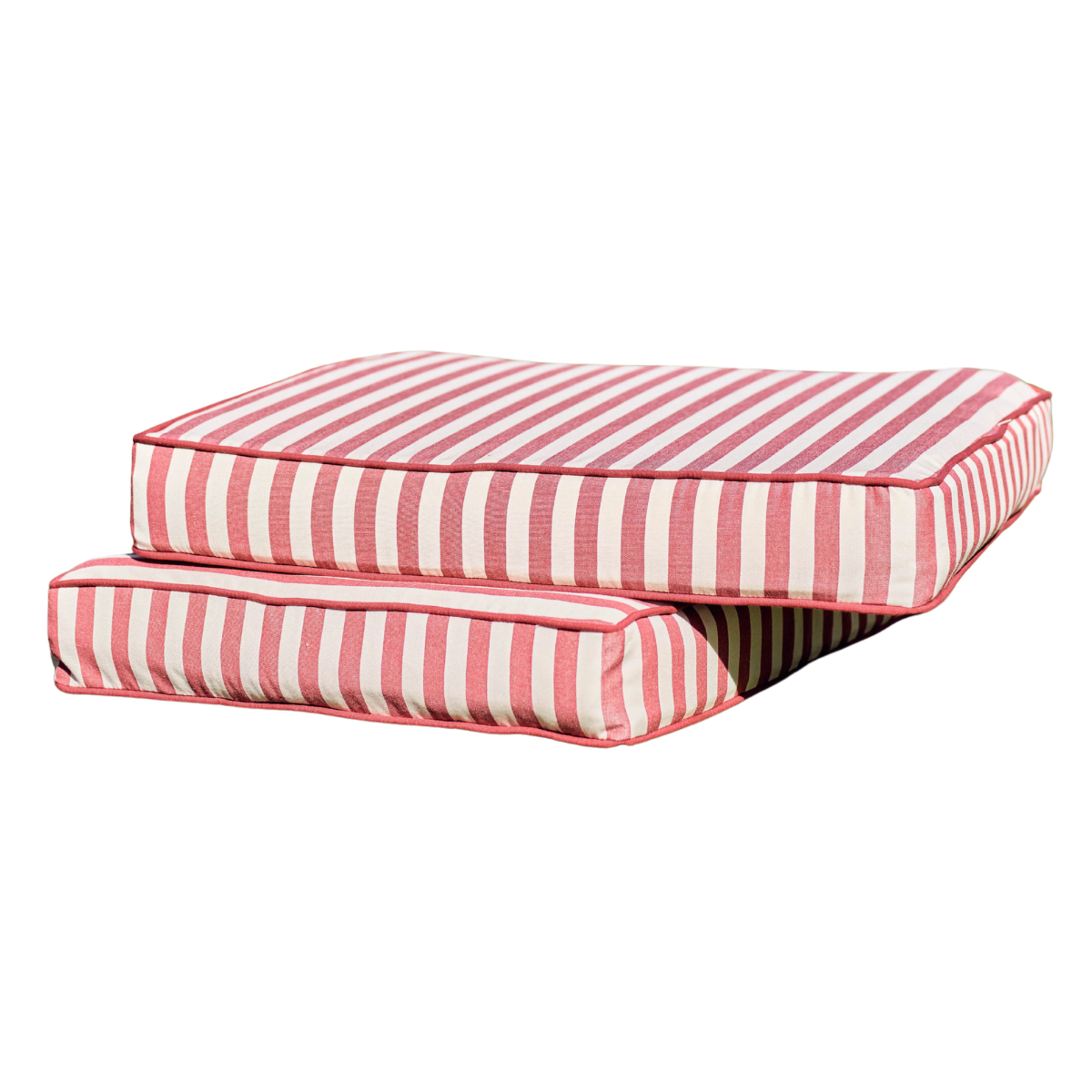 red and white stripe outdoor seat cushion