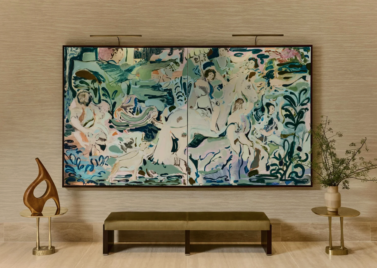A large scale painting by Tomo Campbell for The Chancery Rosewood Hotel
