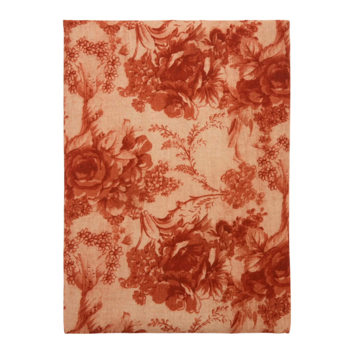 PALE AND DARK ORANGE FLORAL TABLECLOTH