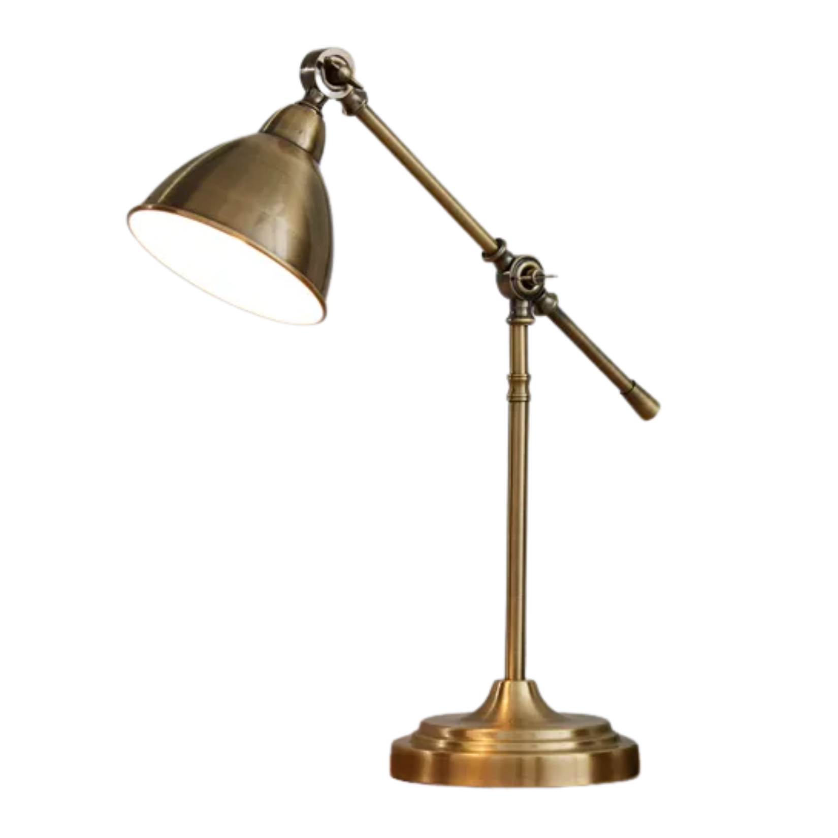 a brass table lamp