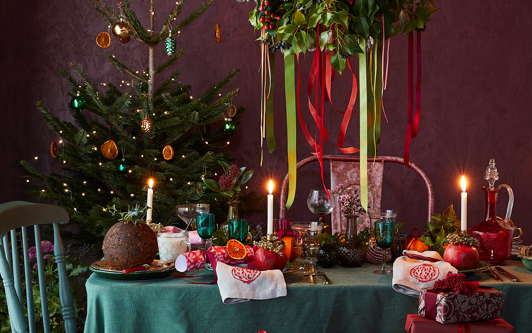 christmas decorating fruit