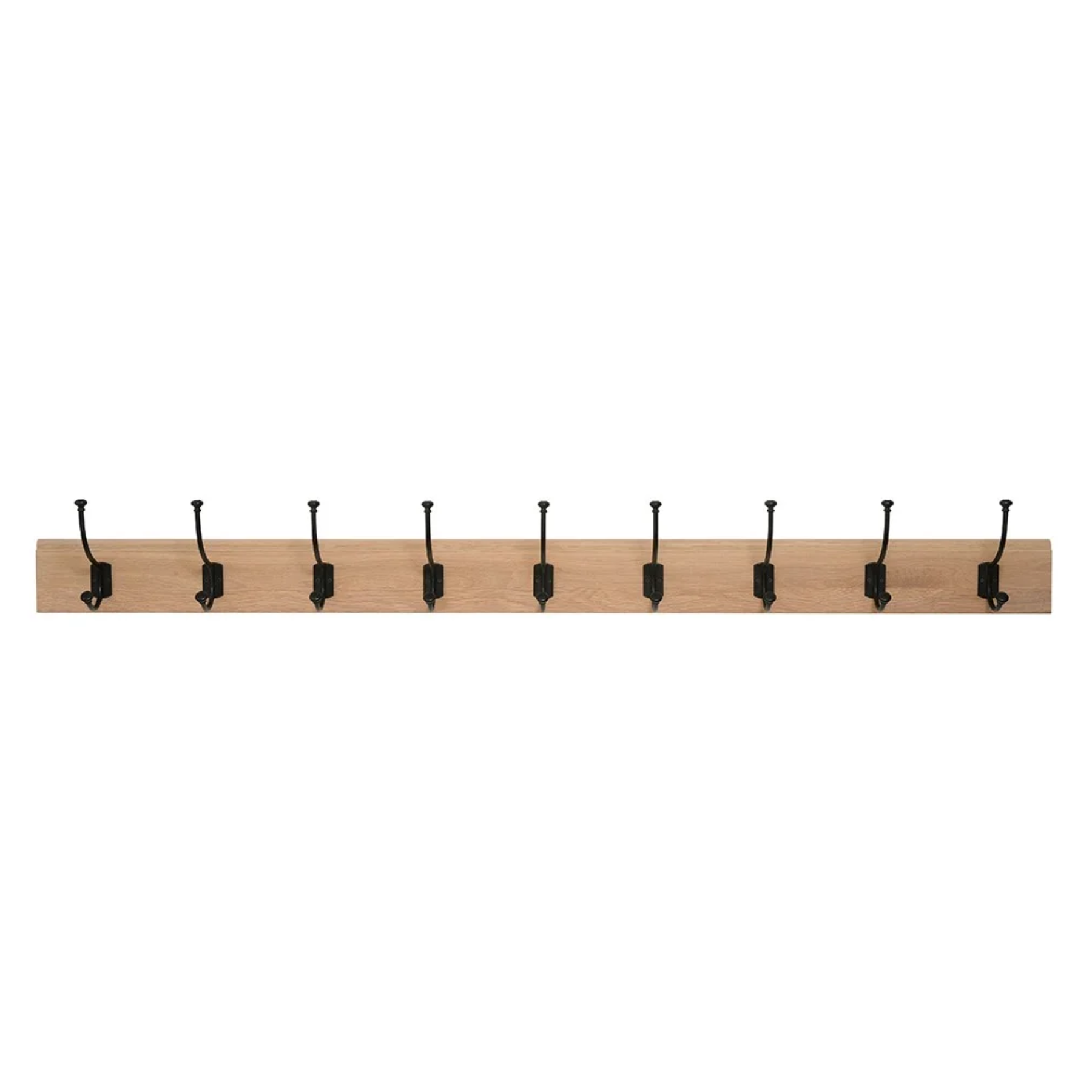wooden 9 peg coat rail