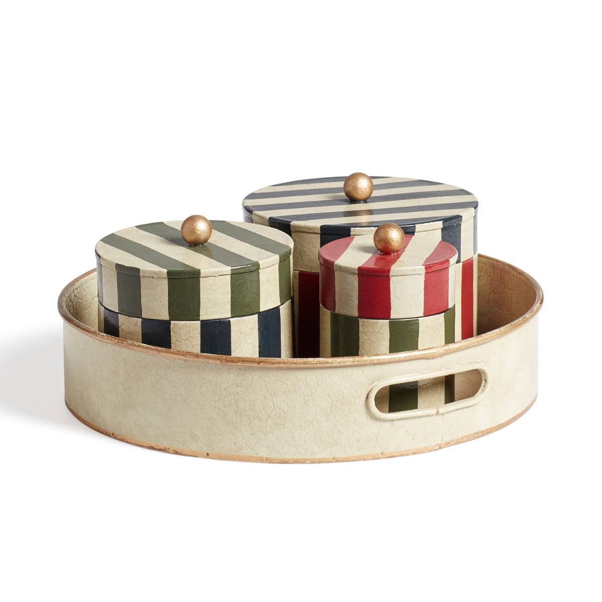 Joshuah Lidded Pots and Tray 