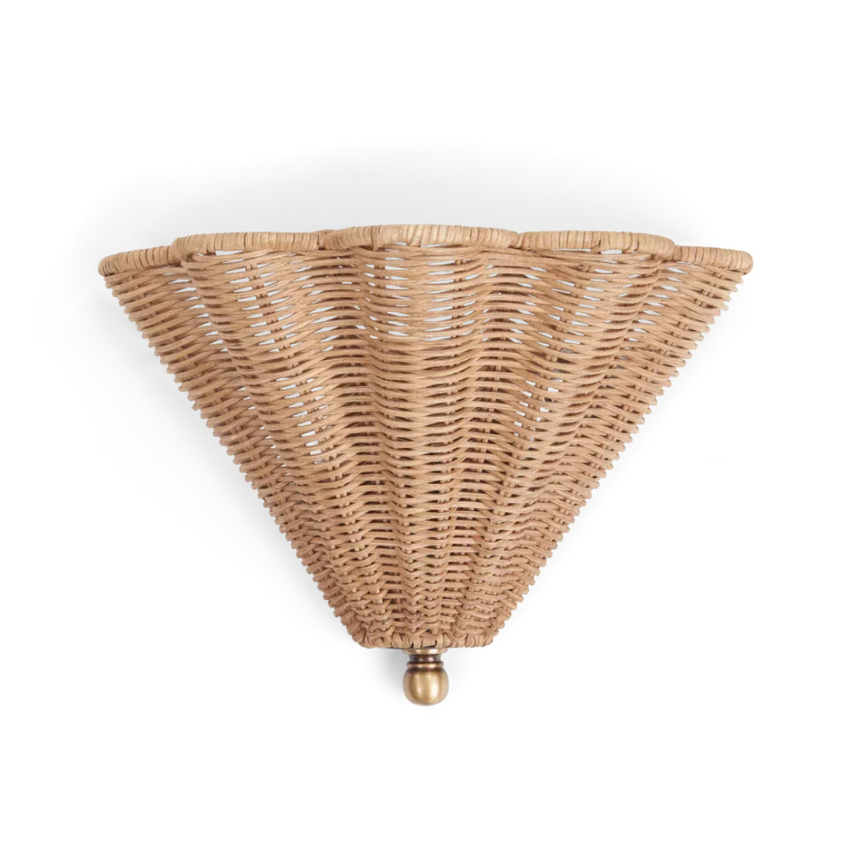 a shell shape rattan uplighter