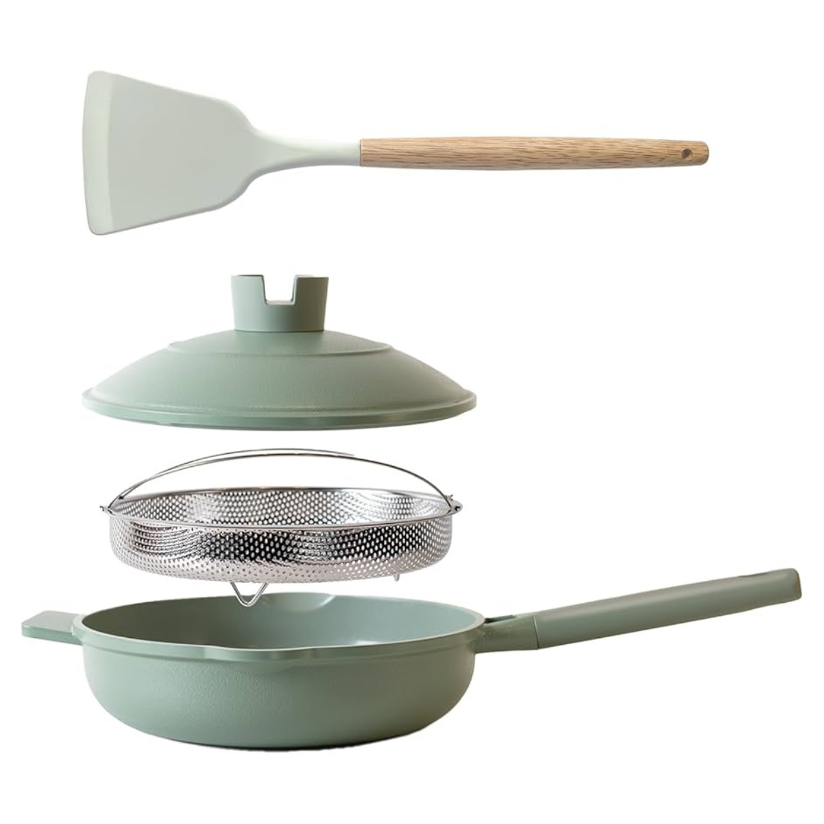 mint green frying pan