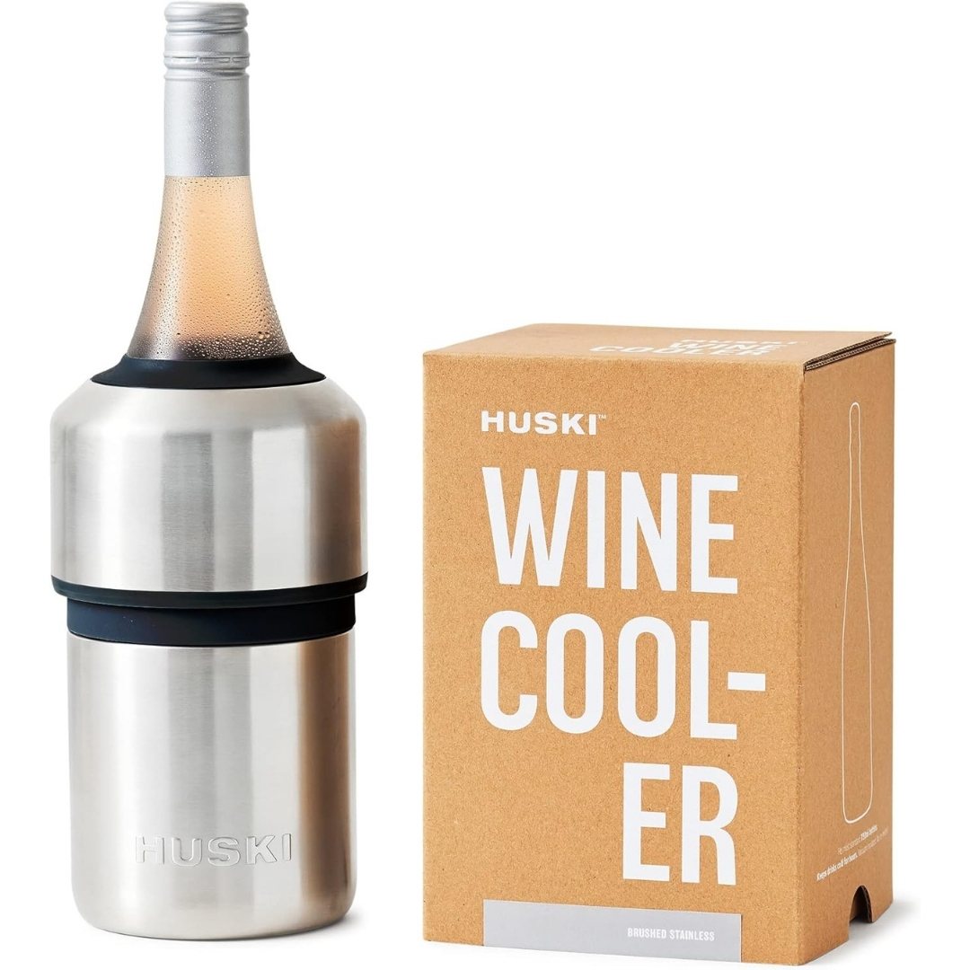 Huski Wine Cooler pictured with wine and box