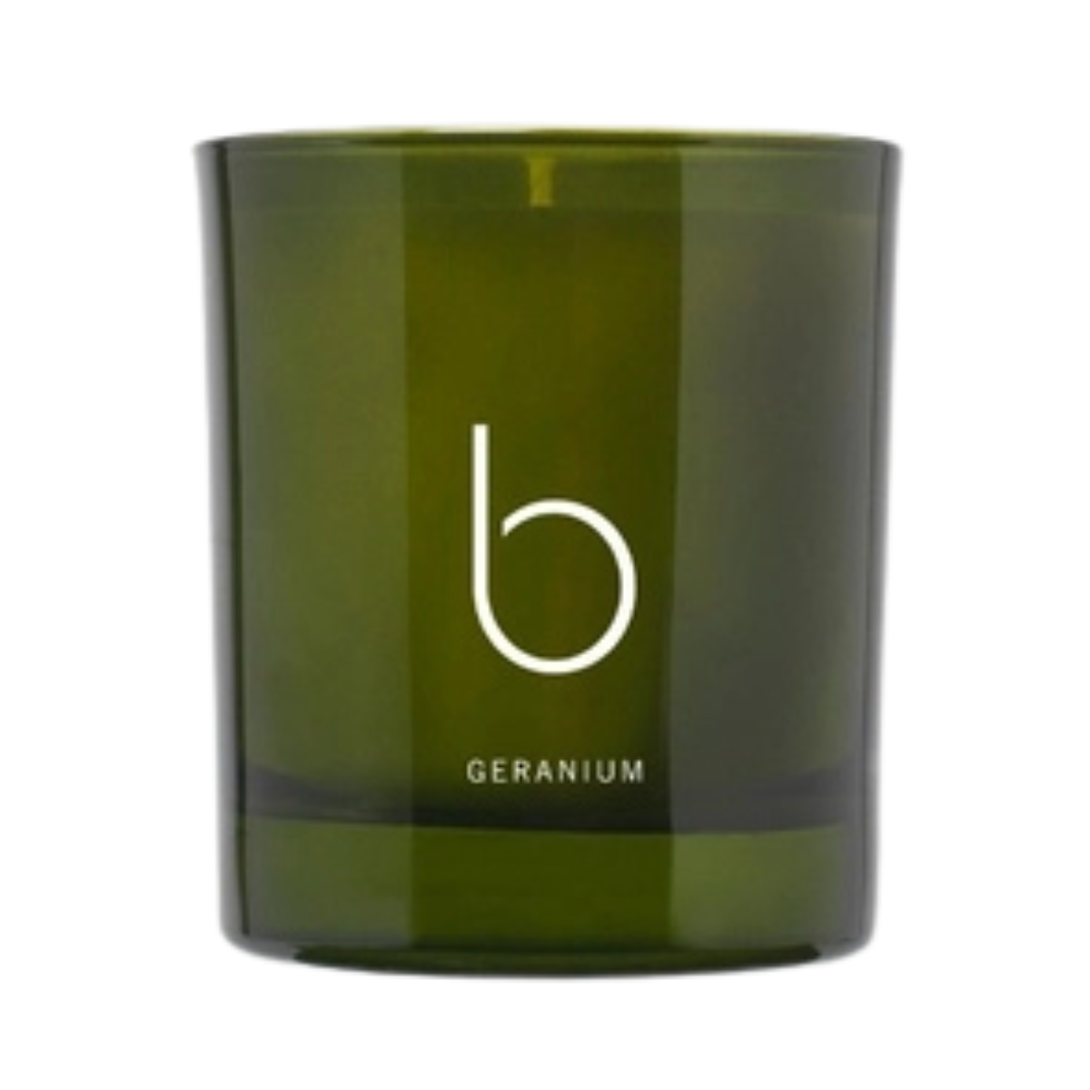 a dark green glass candle