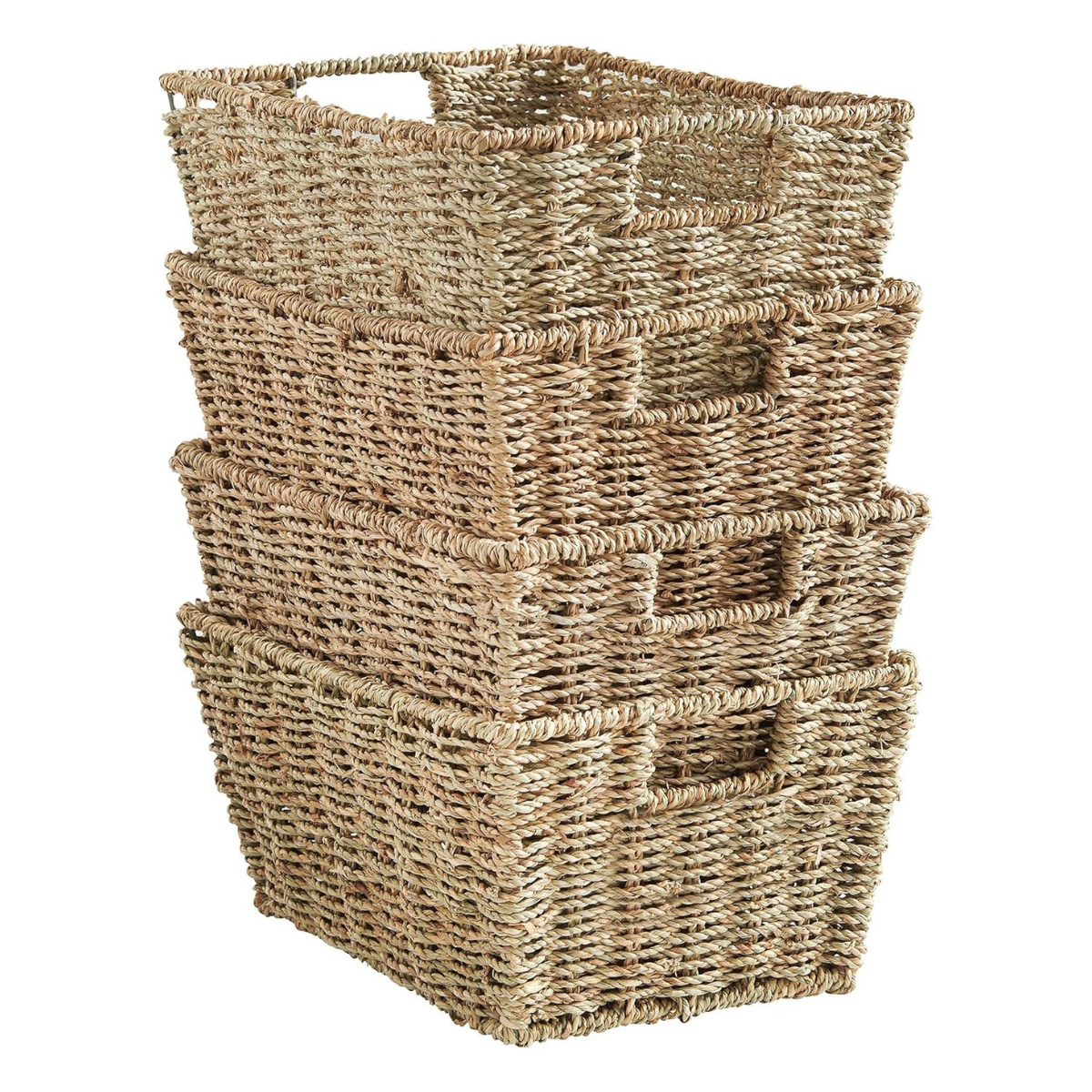 set of 4 seagrass storage baskets