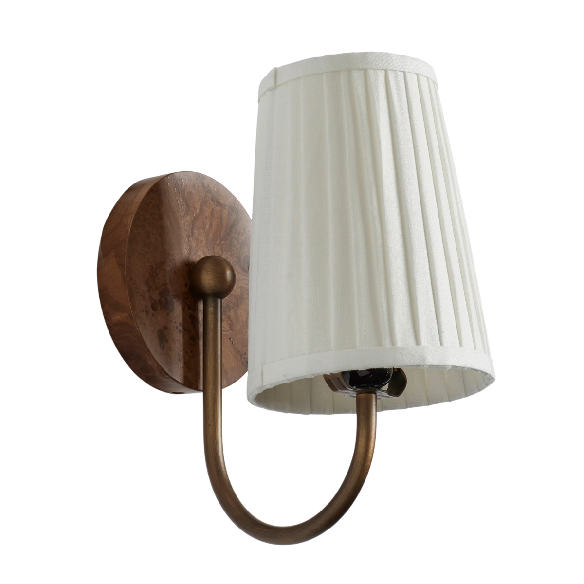 a wall light with cream PLEATED shade