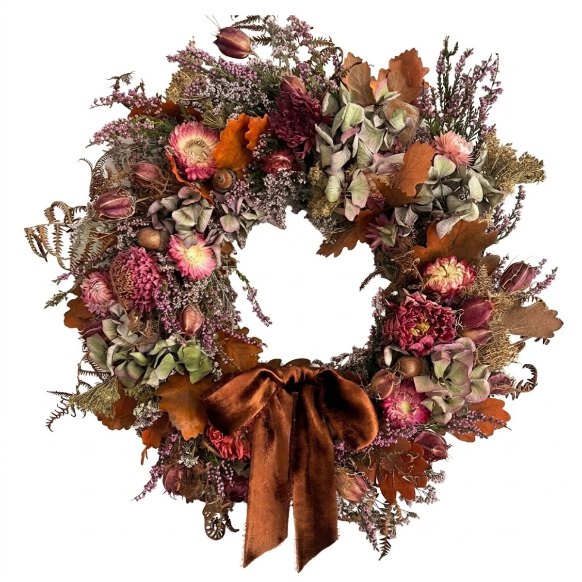 autumn dried flower wreath