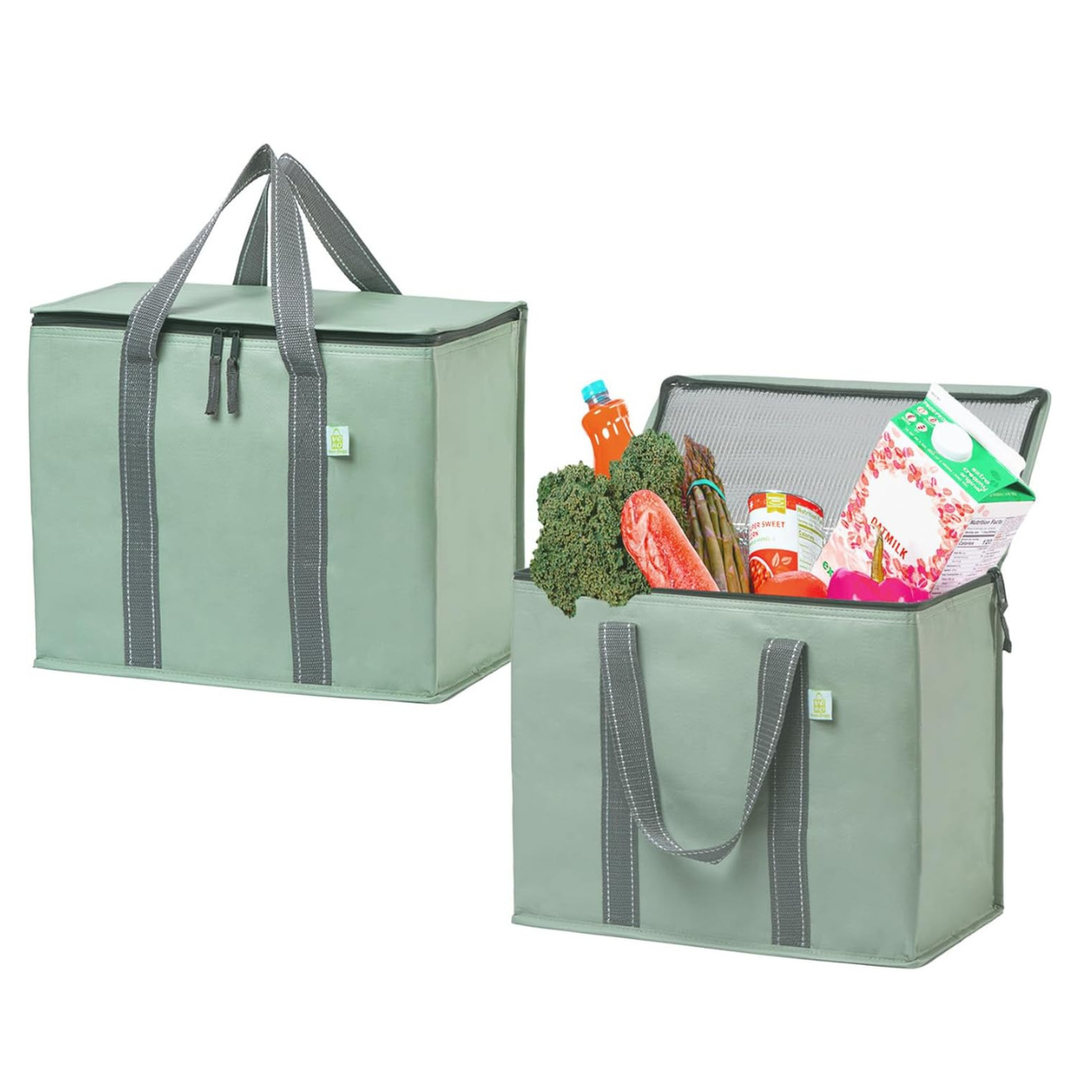 2 sage green cooler bags