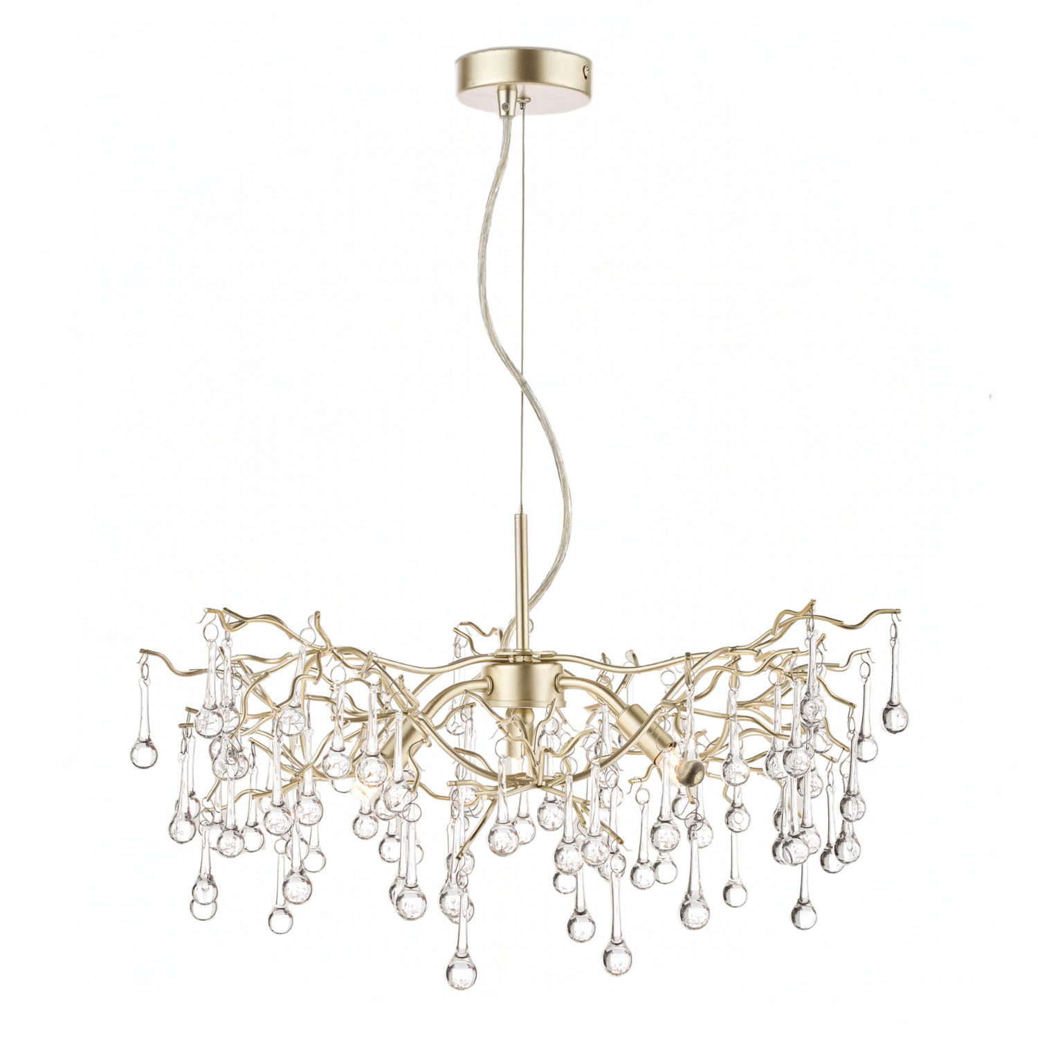 a large modern crystal chandelier